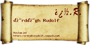 Ördögh Rudolf névjegykártya