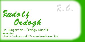 rudolf ordogh business card